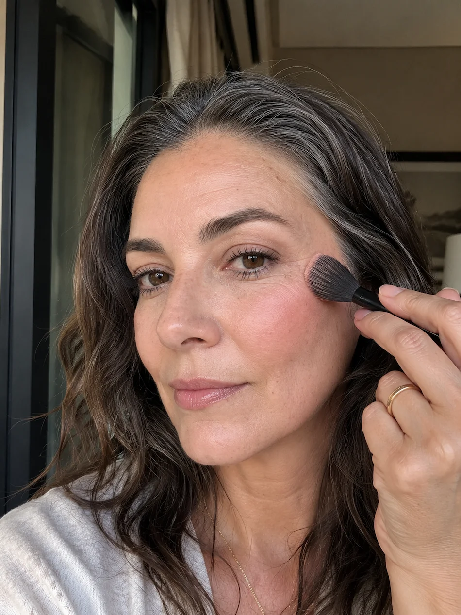 Colocar o blush demasiado baixo